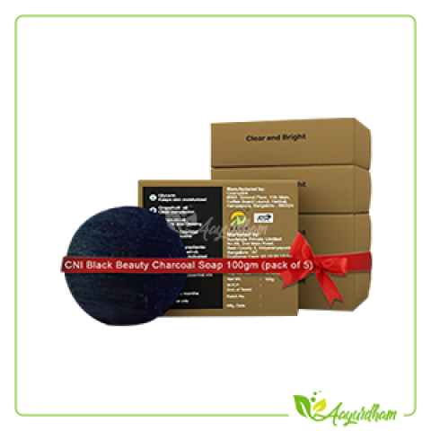 CNI Black Beauty Charcoal Soap 100gm (pack of 5)