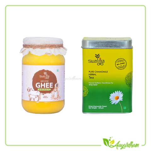 Swatma Gir Cow Ghee + Pure Chamomile Herbal Natural Tea